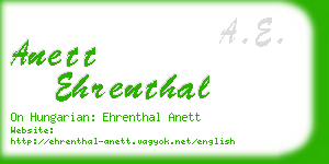 anett ehrenthal business card